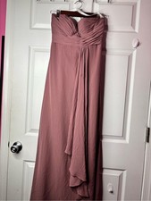 Azazie A6 Dusty Rose Mauve Strapless Chiffon Bridesmaid Dress Sweetheart
