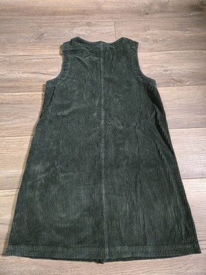 Vintage 90's Express Jeans Green Corduroy Knee High Jumper Dress Womens  Small | eBay