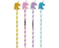 Ołówek Nadruk trzpienia Gumka Jednorożec RÓŻOWY Brokat 1 sztuka