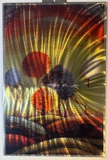 Polished Stainless Steel Painting Photo? Signed Matt Harden? Abstract Landscape