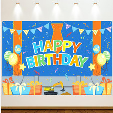 Boys Backdrop Happy Birthday Background Party Photo Baby Shower Studio Decor