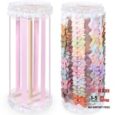 Bow Holder for Girls Hair Bows,Pink Hair Bow Organizer, Hair Clips Pink-White