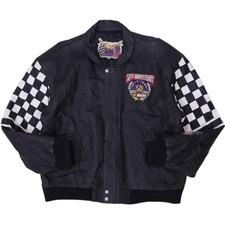 Vintage Jeff Hamilton Racing Black Leather NASCAR 50th Anniversary Jacket XXL