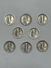 Lot of 8 SILVER Dimes 1939 –1945 All different Dates-Mint Marks