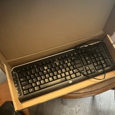 HP Wired Standard QWERTY Keyboard, English Layout, Black Plastic