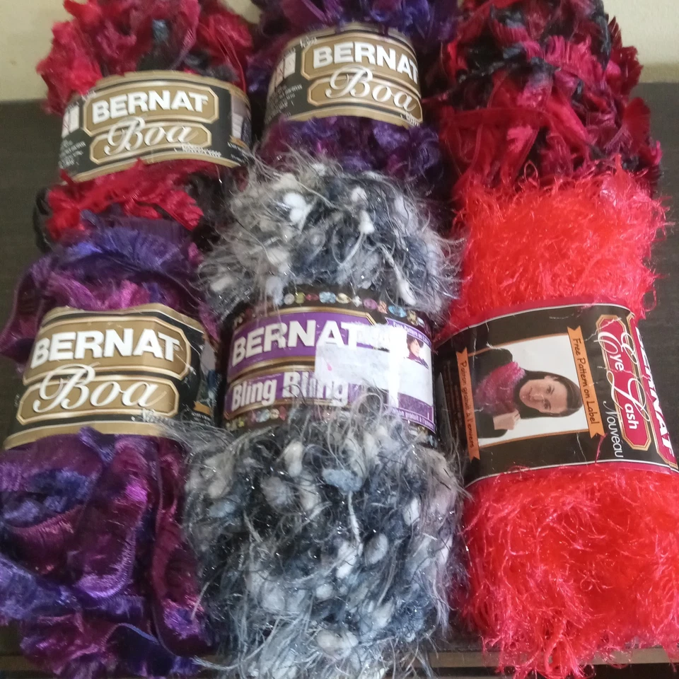 Lote Mixto de 6 Pestañas BERNAT YARD - Boa Bling Eye - Rojo Púrpura Gris NUEVO Foto 3 de 3