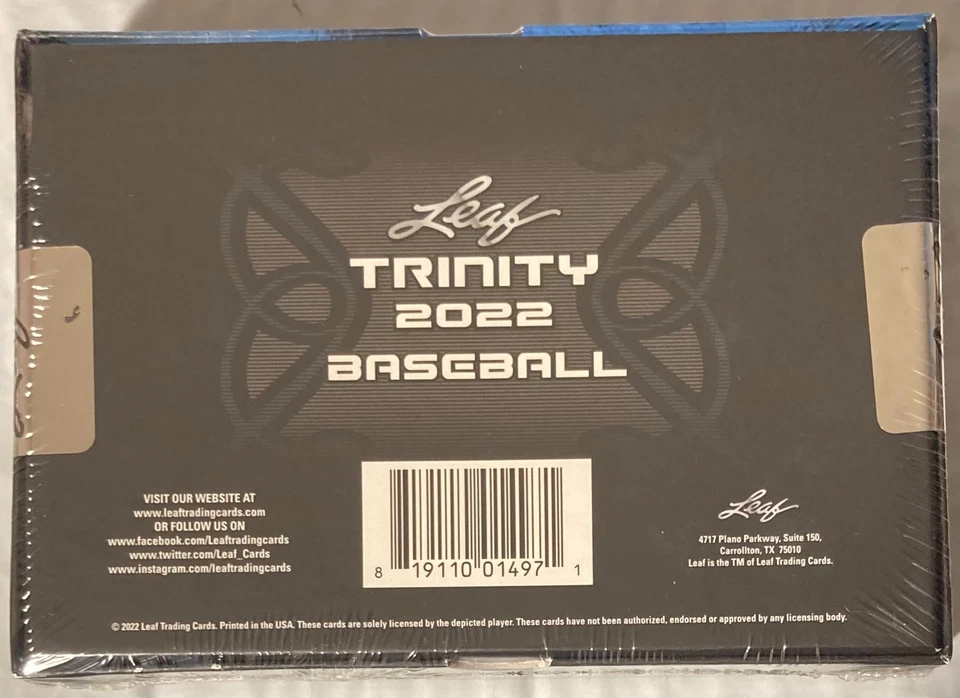 2022 LEAF TRINITY BASEBALL SEALED HOBBY BOX 6 AUTOS/AUTO PATCHES PER BOX LOADED! - Image 2 of 2