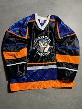 90’s Charlotte Checkers Vtg Hili Ice Sheen ECHL Authentic Issued Jersey XL