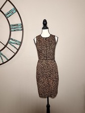 J Crew Dress 0 NWOT Animal Print Sleeveless Lined Sheath
