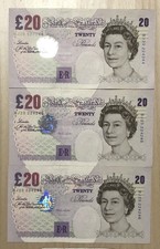 U.K. BANK OF ENGLAND LOWTHER 1999 TWENTY POUND £20 BANKNOTE UNCIRCULATED