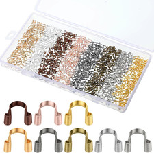 800PCS Brass Wire Guardians, 8 Colors U-Shape Protectors for Jewelry Making Earr
