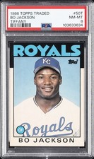 1986 TOPPS TRADED TIFFANY #50T BO JACKSON PSA 8