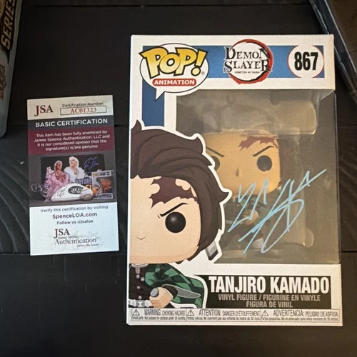 Zach Aguilar Signed Demon Slayer Pop Figure Tanjiro Kamado #867 JSA Certified