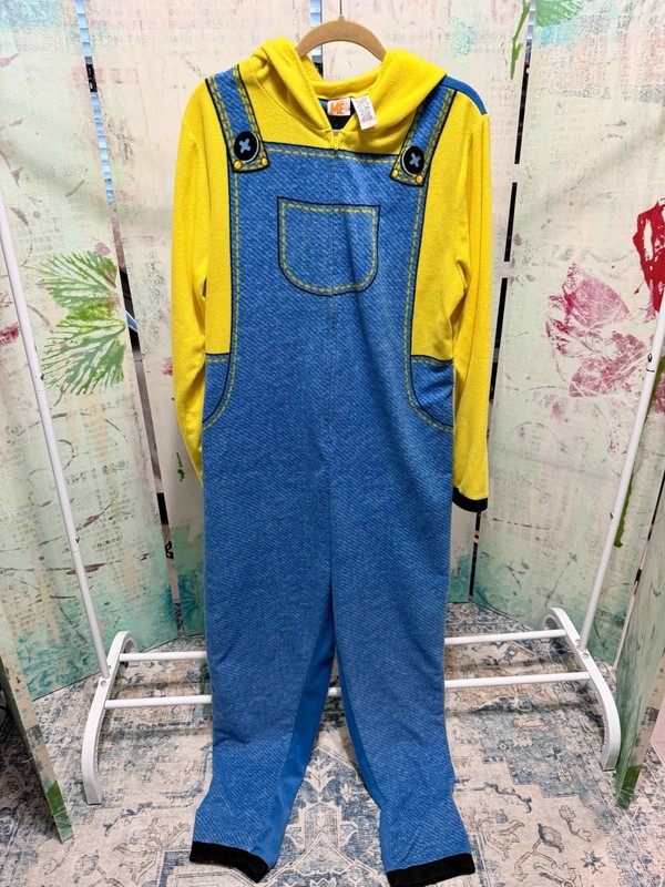 Adult Despicable Me Minions Union Suit Pajama Jumpsuit Costume Size XL
