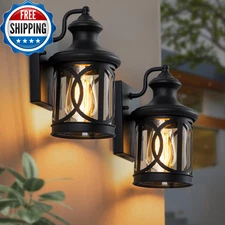 2 Pack Outdoor Wall Lights Porch Lights Waterproof Outdoor Wall Sconce Exterior