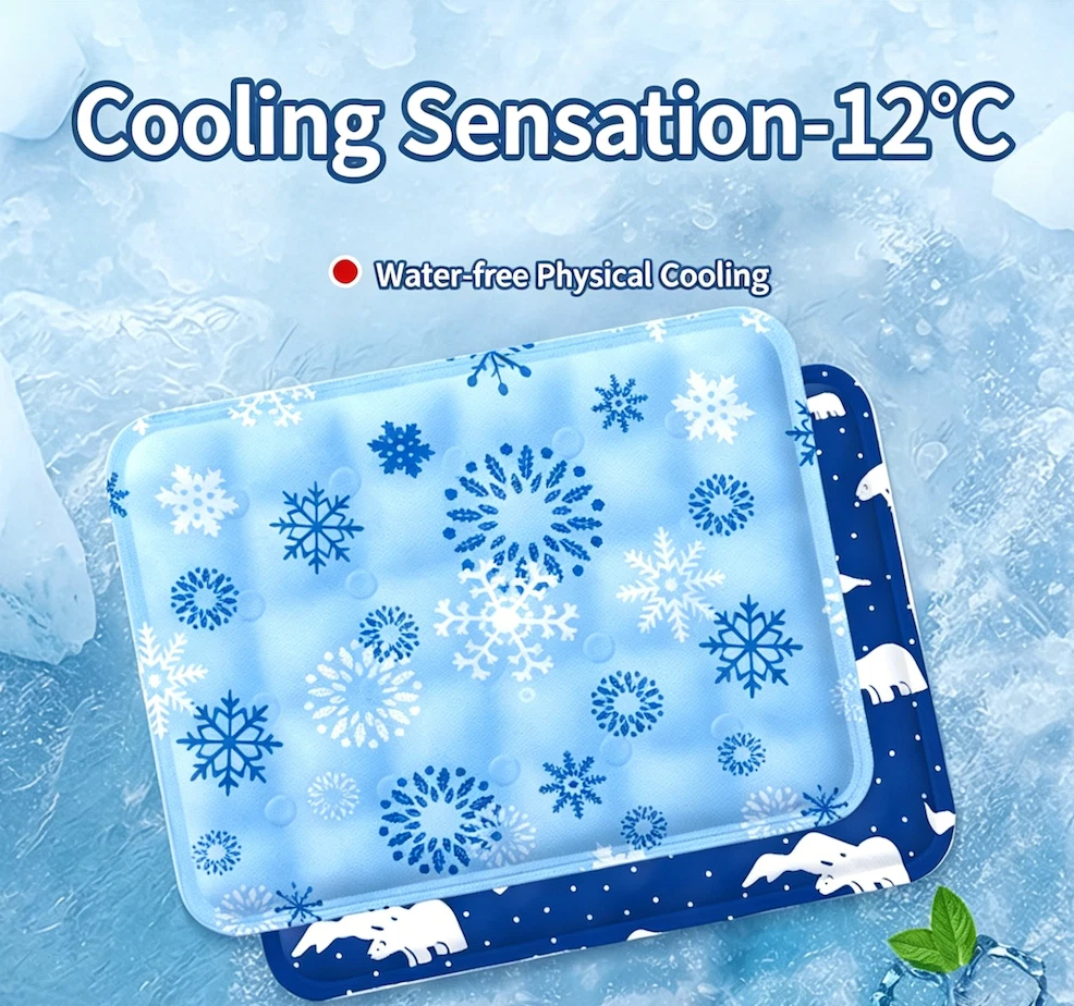 Summer Cooling Pet Mat Water Injection Ice Pad, Breathable Dog Cat Cooling Bed