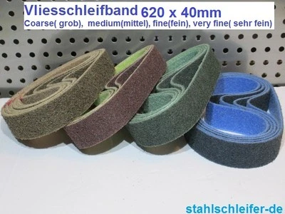STAHLSCHLEIFER Neu!!! Vlies Schleifband Rohrbandschleifer Satiniermaschine, 620x40mm, Edelstahl