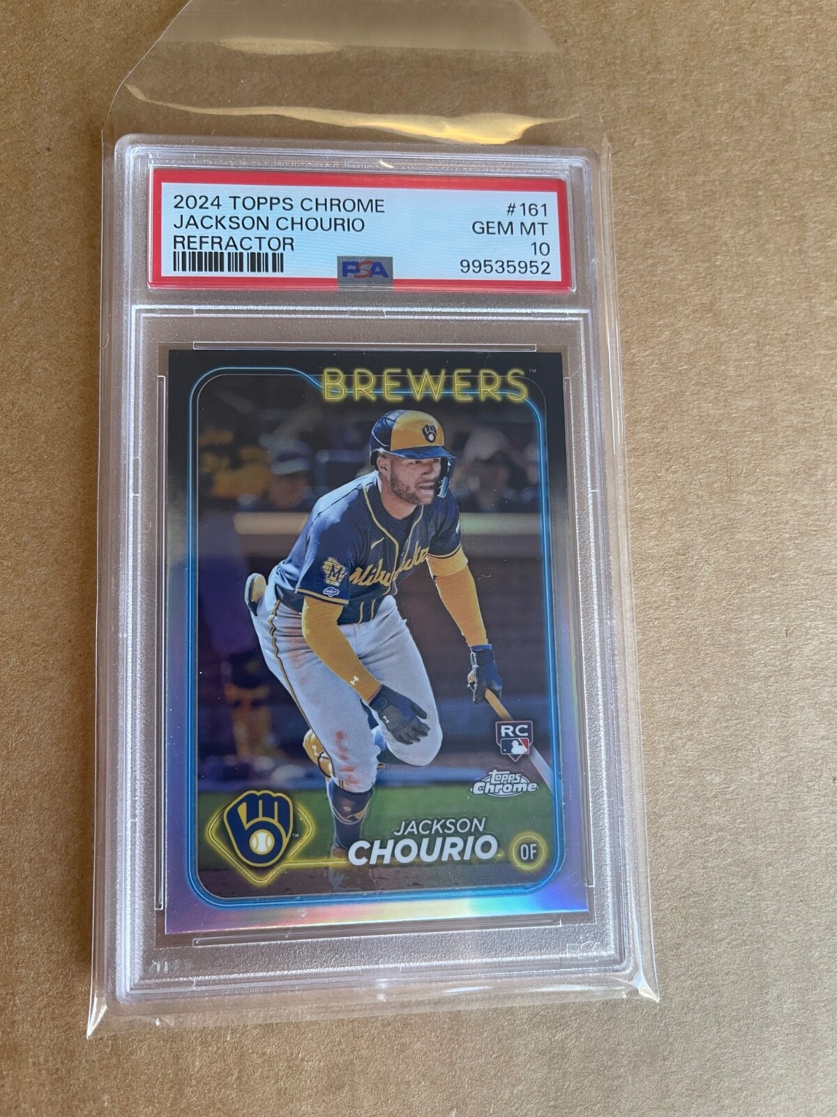 2024 Topps Chrome Refractor Jackson Chourio Rookie #161 PSA 10 💎