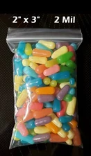 2" x 3" Clear Zip Seal Plastic Bags 2Mil Jewelry Pill Zipper Top Lock Baggies