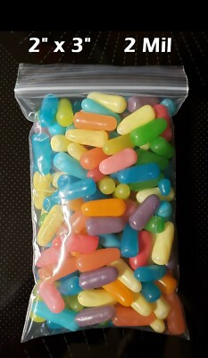 2'' x 3'' Clear Zip Seal Plastic Bags 2Mil Jewelry Pill Zipper Top Lock Baggies