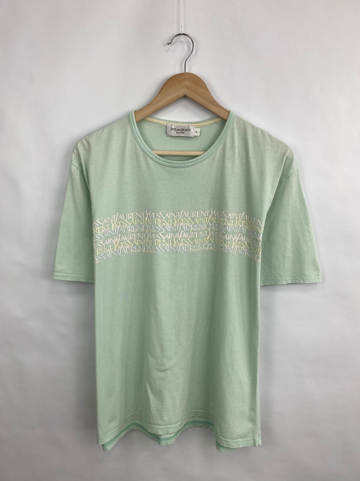 T shirt vintage anni '90 Yves Saint Laurent YSL rara retrò Y2K taglia XL colore verde
