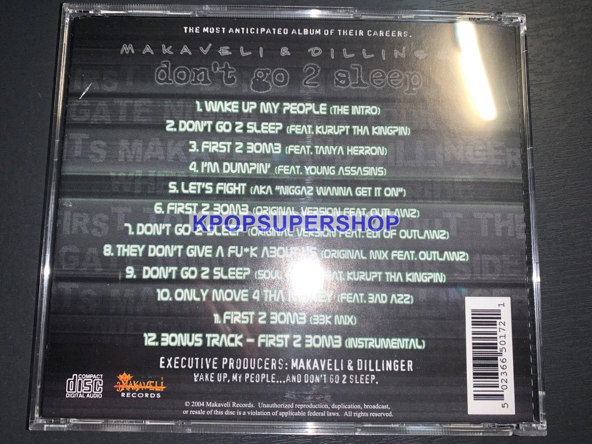 Makaveli & Dillinger Album Don't Go 2 Sleep CD Booklet Great