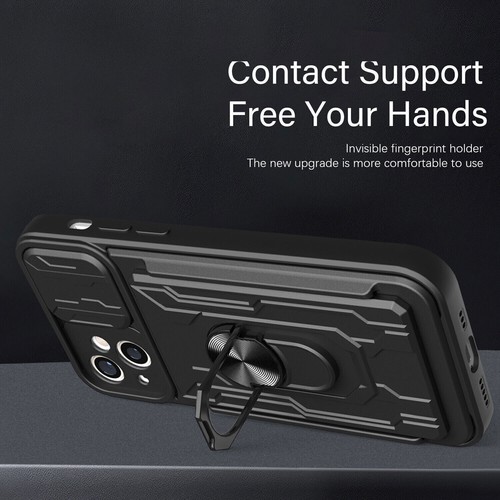Shockproof Card Slide Camera Cover Case For iPhone 16 Pro Max 15 14 13 12 11 XR - Picture 5 of 25