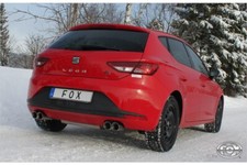 Fox Duplex Auspuff Sportauspuff Endschalldämpfer für Seat Leon 5F 1,2l 63/77kW