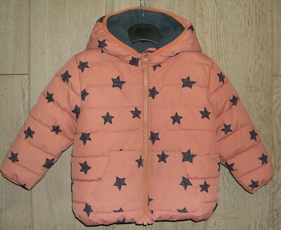 John Lewis Boys Tan Brown Fleece Lined Hooded Puffer Jacket Coat Age 18-24  Mths UK