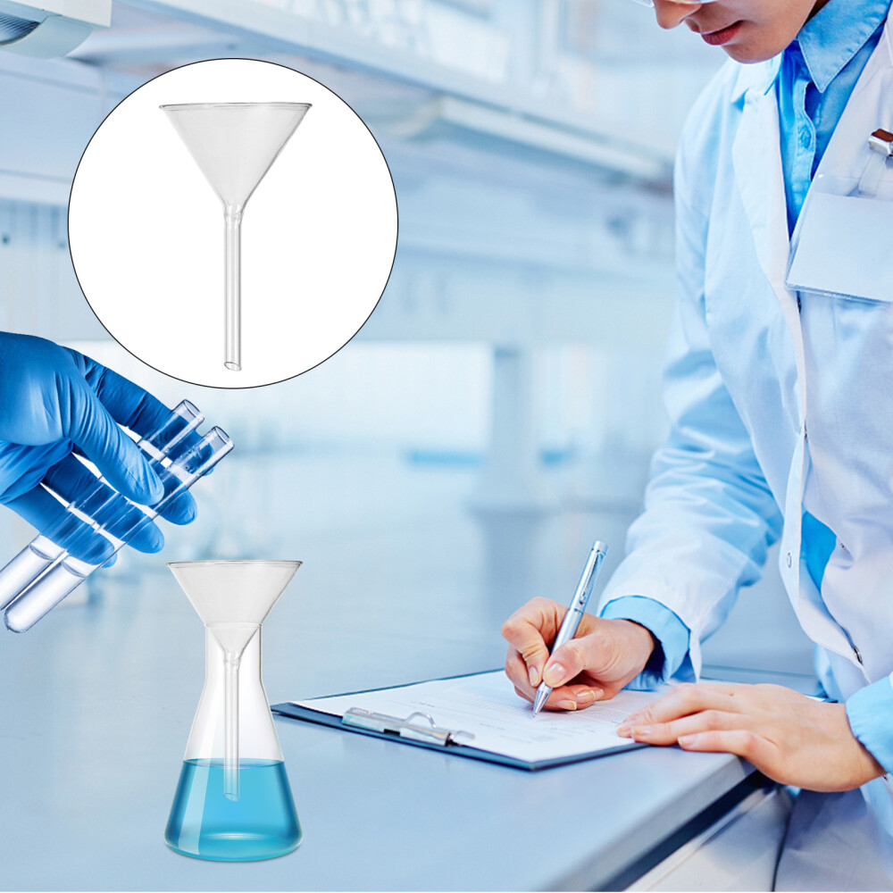 4 Pcs Short Stem Funnel Dropping Funnel Chemistry Laboratory Glass