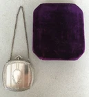 VINTAGE STERLING SILVER COSMETIC DANCE PURSE compact with chain rogue powder