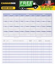 20 Pack Checkbook Register, Check Registers for Personal, Blank Ledger Transacti