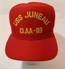 USS JUNEAU CL-52 SNAPBACK NAVY HAT CAP Made In USA Scrambled Eggs