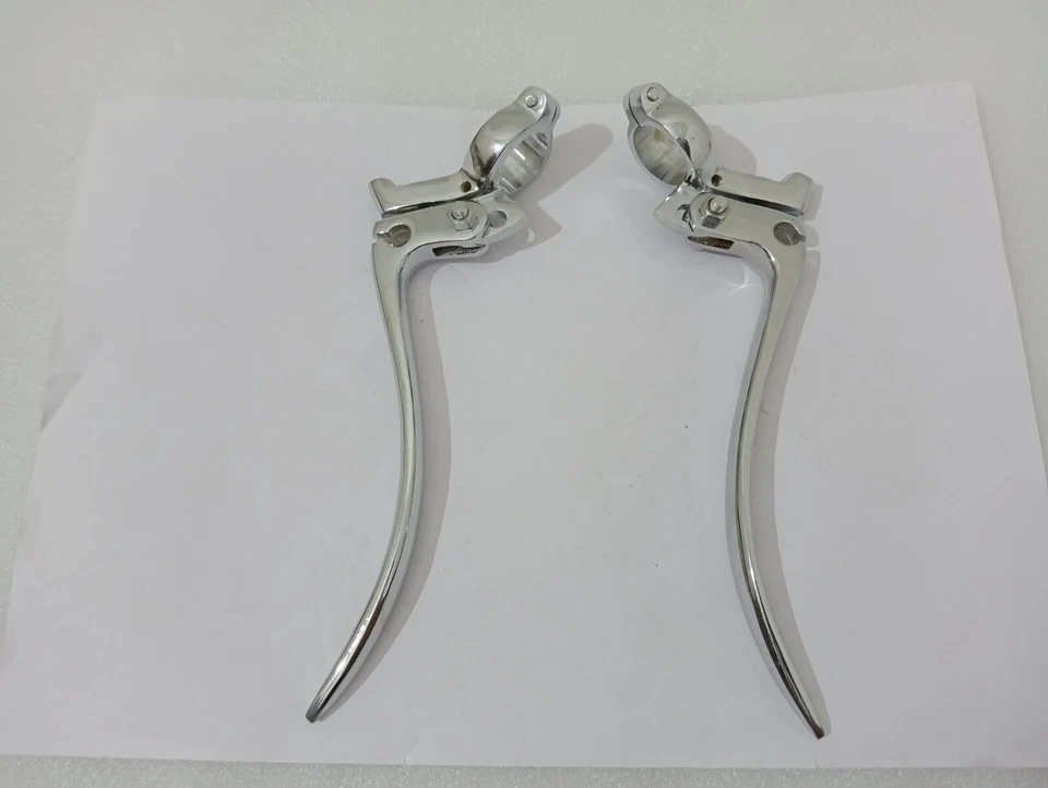 Brake & Clutch Lever Set Chrome Plated 7/8" Fits Triumph Vintage BSA Ariel |Fit Foto 4 de 4