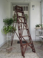 Library Ladder 7 Step Hardwood Hatherley Style England Circa 1950