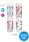 COLOURED NUMBERS BIRTHDAY CANDLE 0-9 CAKE TOPPER BIRTHDAY PARTY - 1 PIECE NEW
