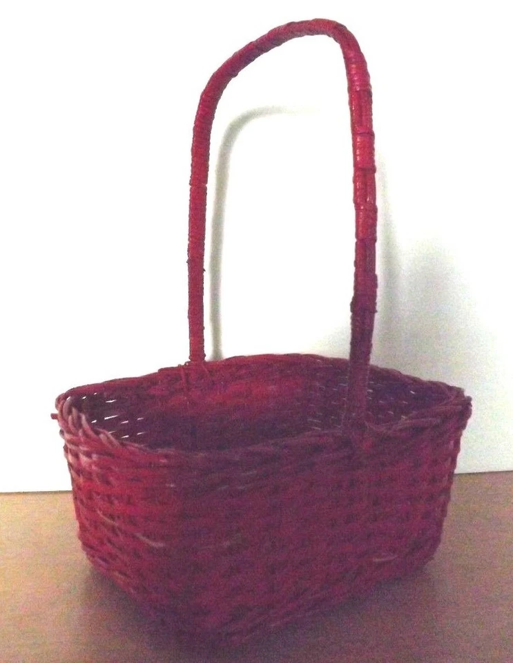 Red Wicker Basket(110516) - Image 2 of 4