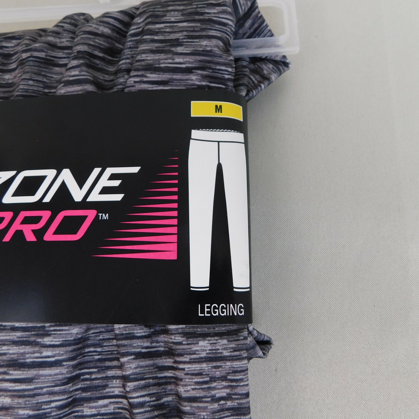 Zone Pro ActiveWear, SpaceDye Stretch Leggings BlackWhite, Medium