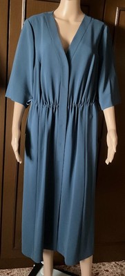 Dress VOYAGE by MARINA RINALDI Woman, sea blue, size IT 48 OF 42 US 12, unlined