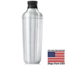 OXO Steel 24 Oz Single-Wall Cocktail Drink Shaker With Strainer And Jigger