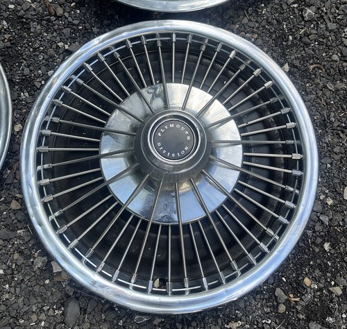 68 69 Plymouth Barracuda Valiant Hubcap Wheel Cover Hub Cap 14" WIRE SET Of 4 - Picture 8 of 15