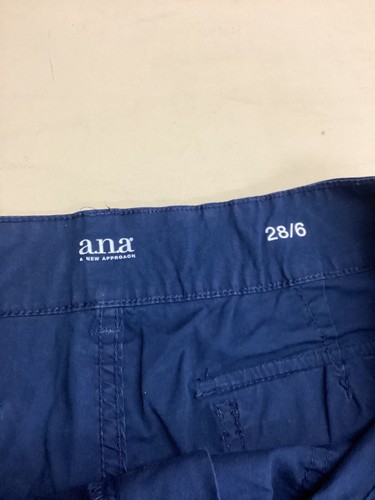 a.n.a Shorts Navy Blue Mid Rise Flat Front Twill Chino womens sz 28/6 - Picture 8 of 12