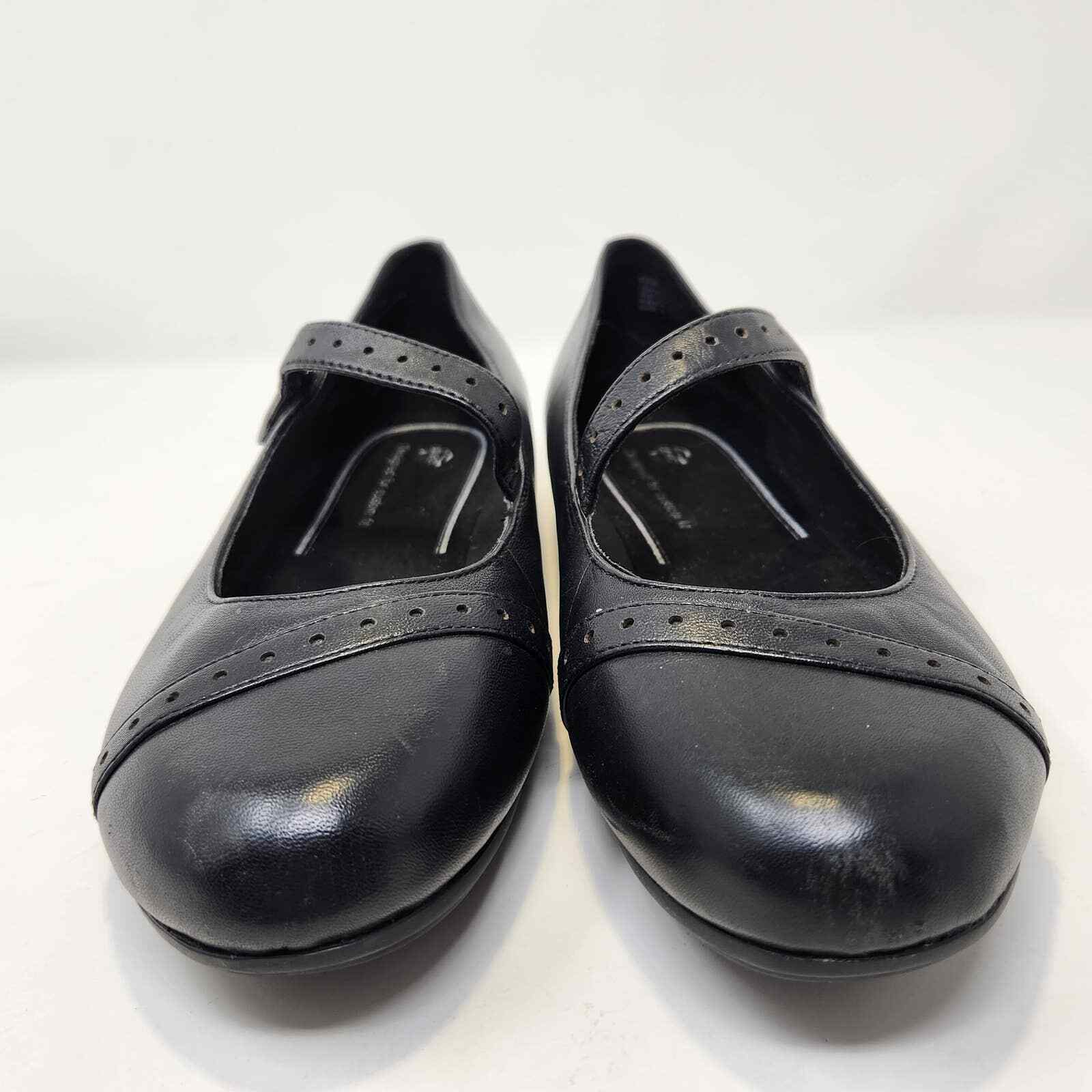 Abeo Womens Fern Black Leather Mary Jane Flats Shoes … Gem