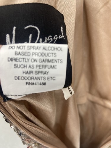 Mac Duggal Vneck Cocktail Dress Sz 8 Sequence Shimmering Gold - Picture 8 of 17