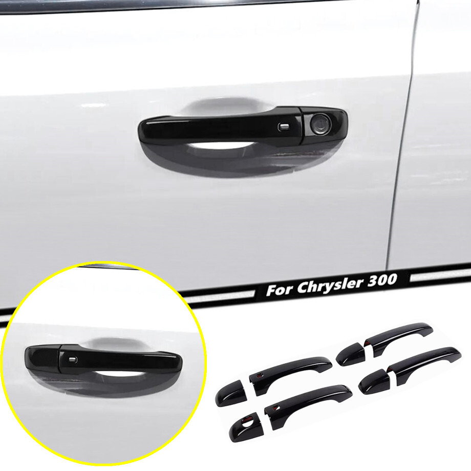 Car Exterior Door Handle Trim Cover For Chrysler 300 2011-2023 Accessories Black