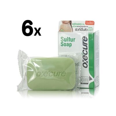 6x Oxe'Cure Schwefelseife für Gesicht und Körper, 30 g, saubere...