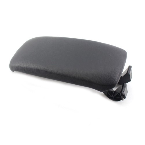 Black Leather Armrest Center Console Lid Cover +Plate for Audi A3 8P 2003-12 ABS - Picture 8 of 9
