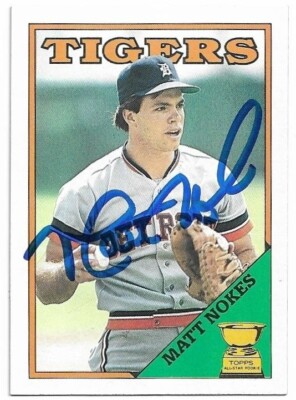 MATT NOKES Autographed Signed 1988 Topps Baseball card #645 Detroit Tigers COA