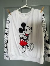 Disney  s Youth Mickey Mouse Fleece/Faux Fur Pullover Sweatshirt Sz. L 11-13 