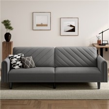 Schlafsofa Sofa 202 x 82 cm Klappbares Bettsofa bis 360kg Belastbar Dunkelgrau
